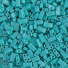 Miyuki half tila 5x2.4mm beads - Opaque turquoise green HTL-412